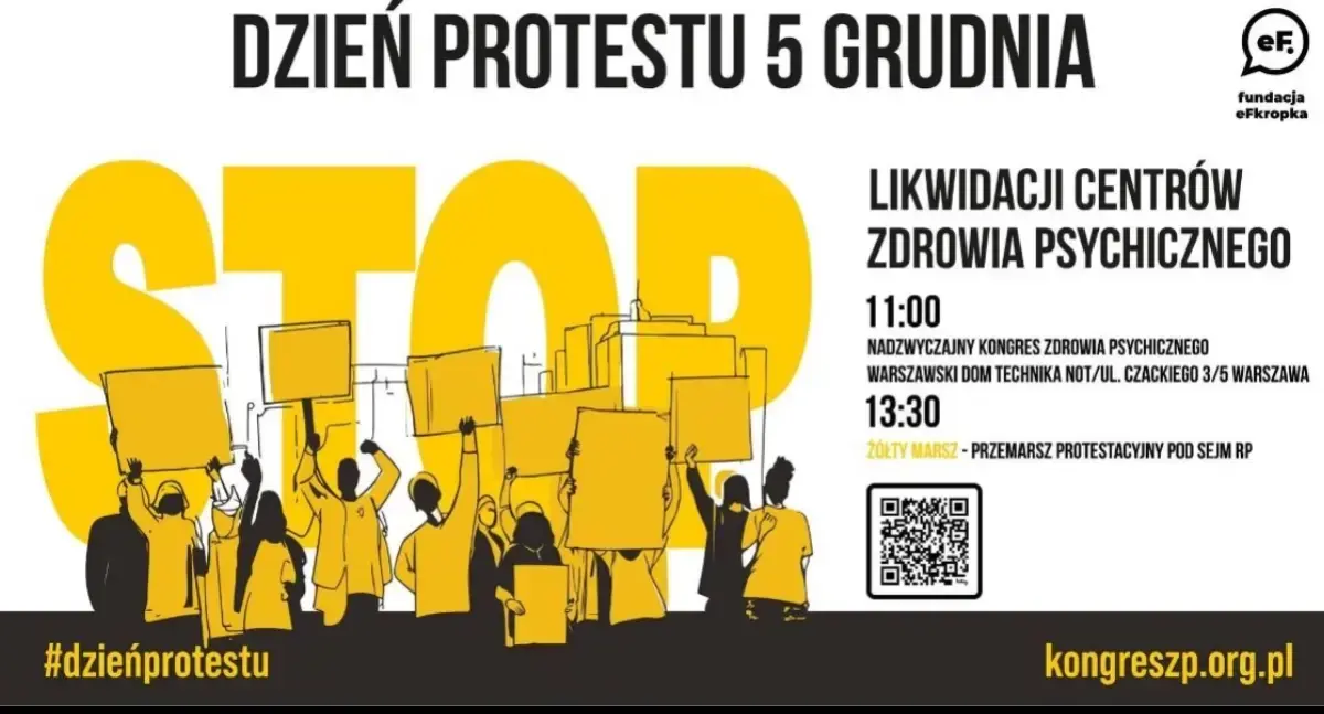 Stop likwidacji Centrów Zdrowia Psychicznego - 5 grudnia dniem protestu