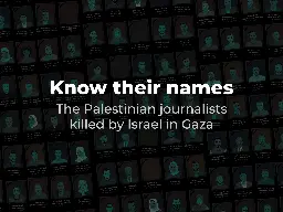 Know their names: The Palestinian journalists killed by Israel in Gaza