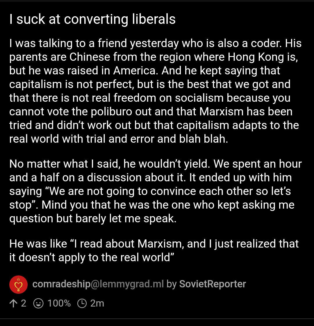 Screenshot of post from lemmygrad