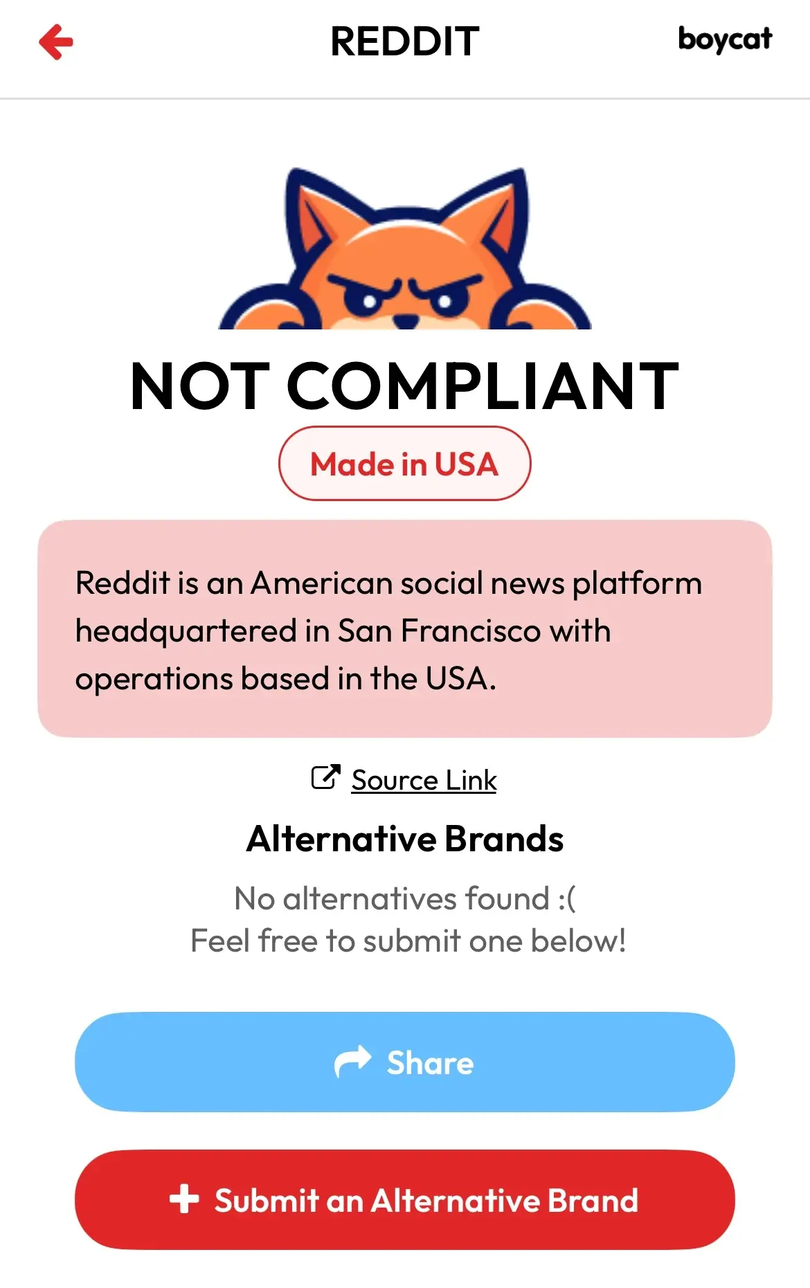 Just Noticied The Boycat Firefox Extension Warning Me Against Reddit