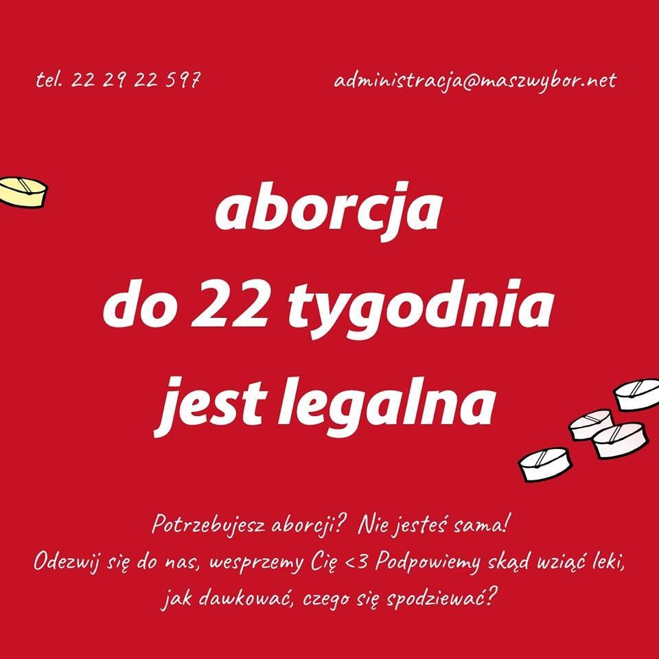 
tel. 22 29 22 597
administracja@maszwybor.net

aborcja
do ok. 22 tygodnia
jest legalna

Potrzebujesz aborcji? Nie jesteś sama! Odezwij się do nas, wesprzemy Cię <3 Podpowiemy skąd wziąć leki, jak dawkować, czego się spodziewać?