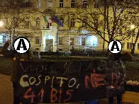 Solidarnie z Alfredo Cospito – baner