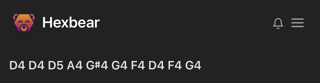 Hexbear logo and tagline that reads: D4 D4 D5 A4 G#4 G4 F4 D4 F4 G4
