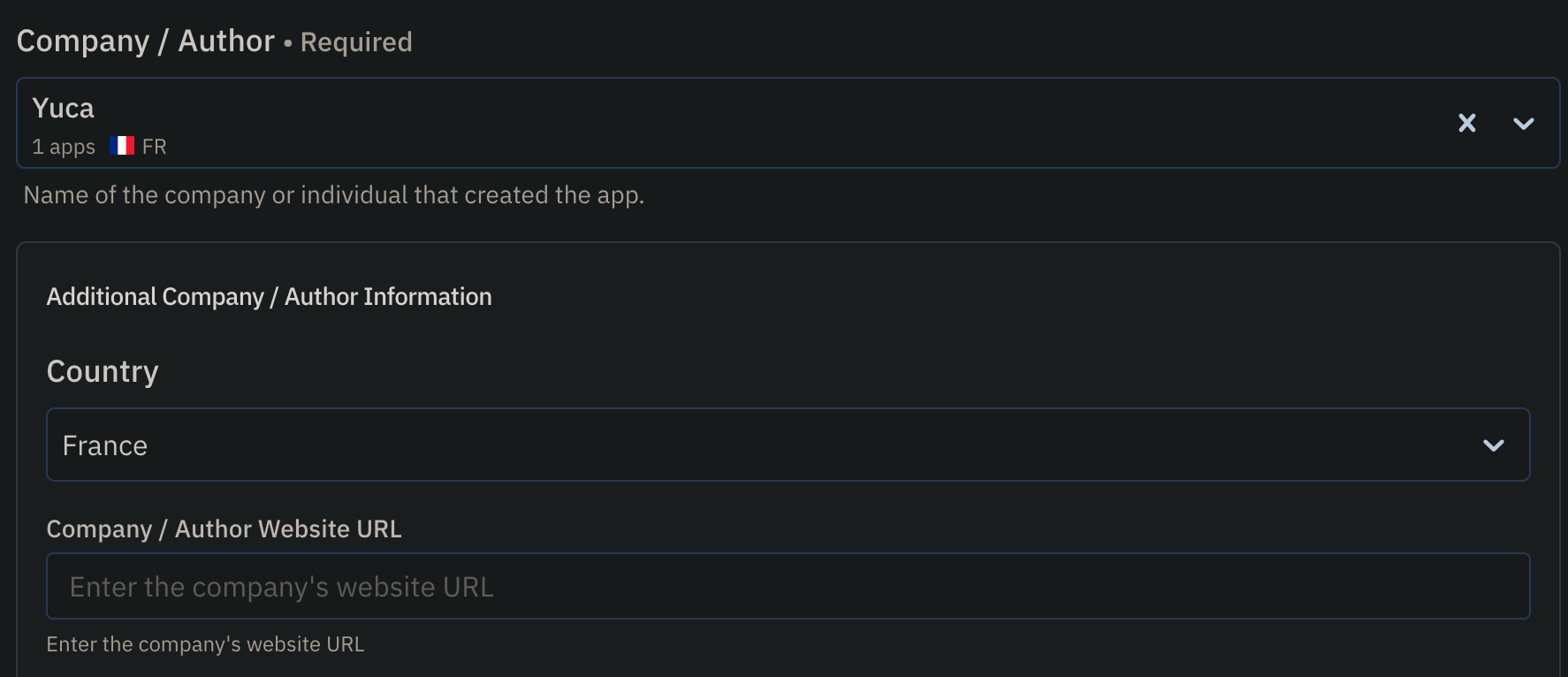 A drop-down menu has been added to the app edit options. The photo depicts the Yuka app as French.
