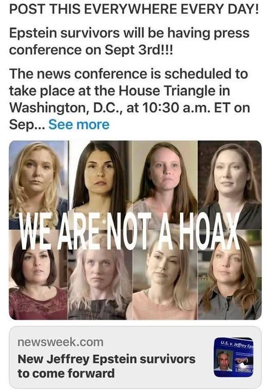New Jeffrey Epstein Survivors To Come Forward Sept 3rd